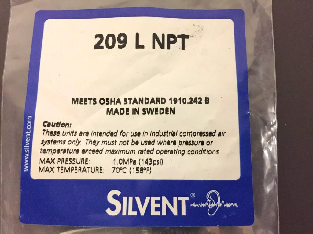 Silvent 209-L-NPT Full-Cone Air Spray Nozzle, 17 Nm³/h, 3.4 Nm Pressure - ZYYKZ Test Equipment