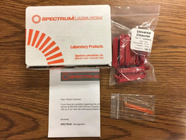 Spectrum Labs 142152 Red Universal Closure, Cellulose Ester, 50mm, Pack of 10 - ZYYKZ Test Equipment