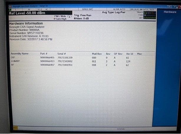 Keysight N9000A CXA 3GHz Signal Analyzer with Low Phase Noise - Calibrated - ZYYKZ Test Equipment