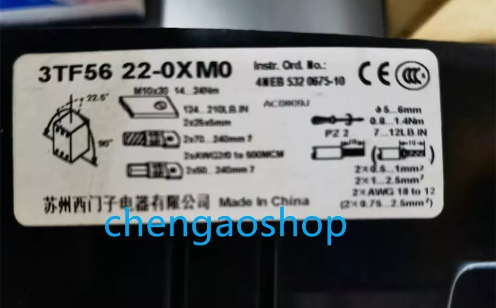 Siemens 3TF56 22-0XM0 Contactor - 1 Piece