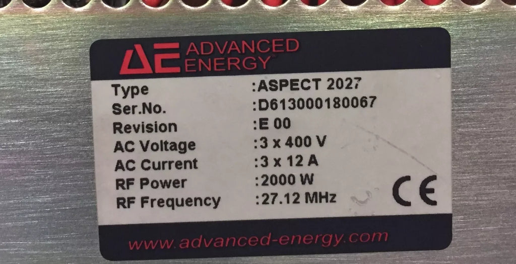 Advanced Energy ASPECT-2027 RF Generator Power Supply Unit - ZYYKZ Test Equipment