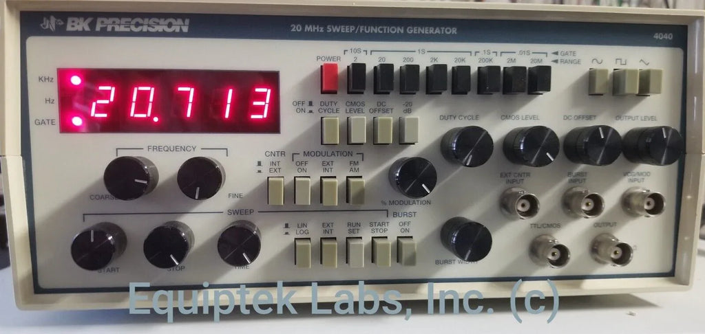B&K Precision 20 MHz Sweep Function Generator with Variable Frequency - ZYYKZ Test Equipment