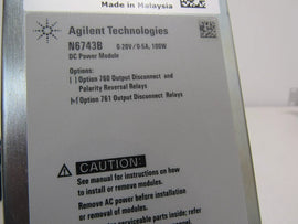 Keysight N6743B Option 761 DC Power Module 0-20V 0-5A 100W - ZYYKZ Test Equipment