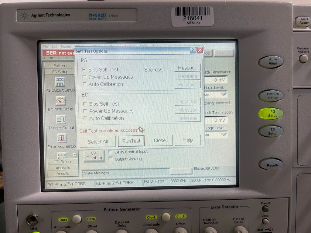 Agilent N4902B Serial Bit Error Rate Tester (BERT) - 7 Gb/s with Self-Test and Option 100 - ZYYKZ Test Equipment