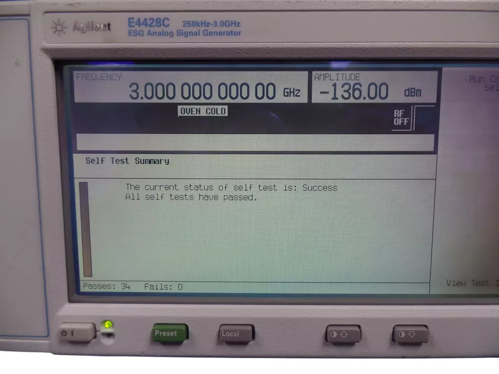 Agilent E4428C ESG Analog Signal Generator, 250 kHz to 3 GHz - ZYYKZ Test Equipment