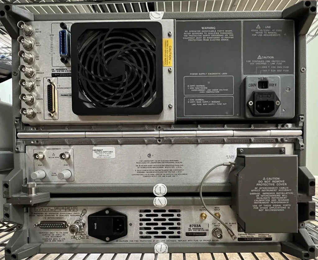 Keysight 8703A-100-300 Lightwave Component Analyzer with Model 3908A00476 - ZYYKZ Test Equipment