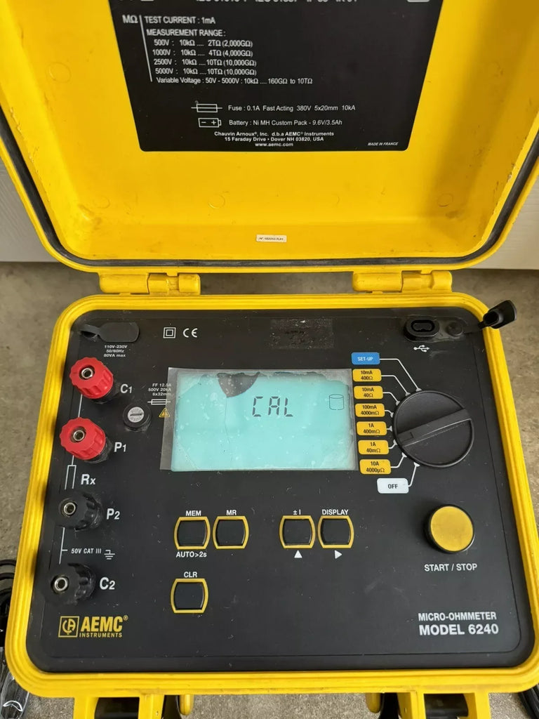 AEMC Instruments Model 6240 Micro-Ohmmeter 110-230V 50/60Hz 80VA - ZYYKZ Test Equipment