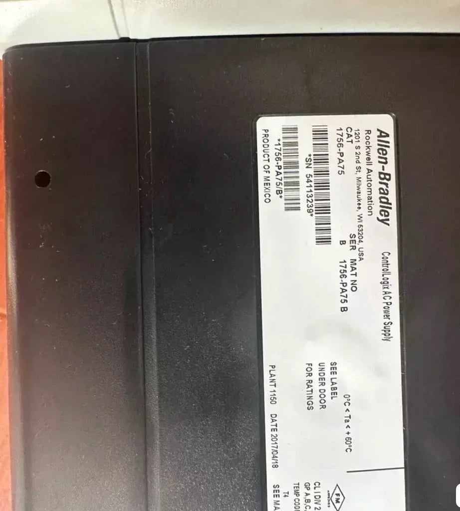 Allen-Bradley 1756-PA75B ControlLogix 75W AC Power Supply Module - ZYYKZ Test Equipment