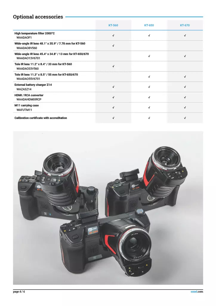 Sonel KT-560.1 Thermal Imaging Camera with 25mm Lens and 384x288 Imager