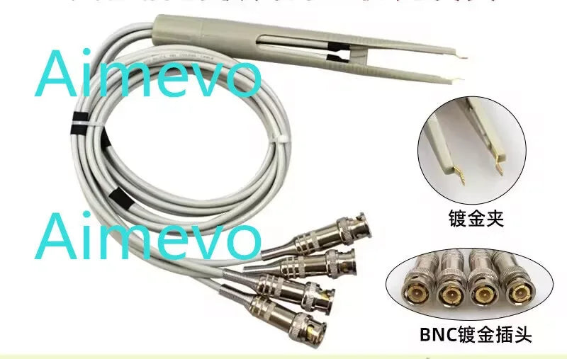 Generic Four Wire Kelvin Test Tweezers with 4x BNC Connectors for LCR Meters and Component Testers - ZYYKZ Test Equipment