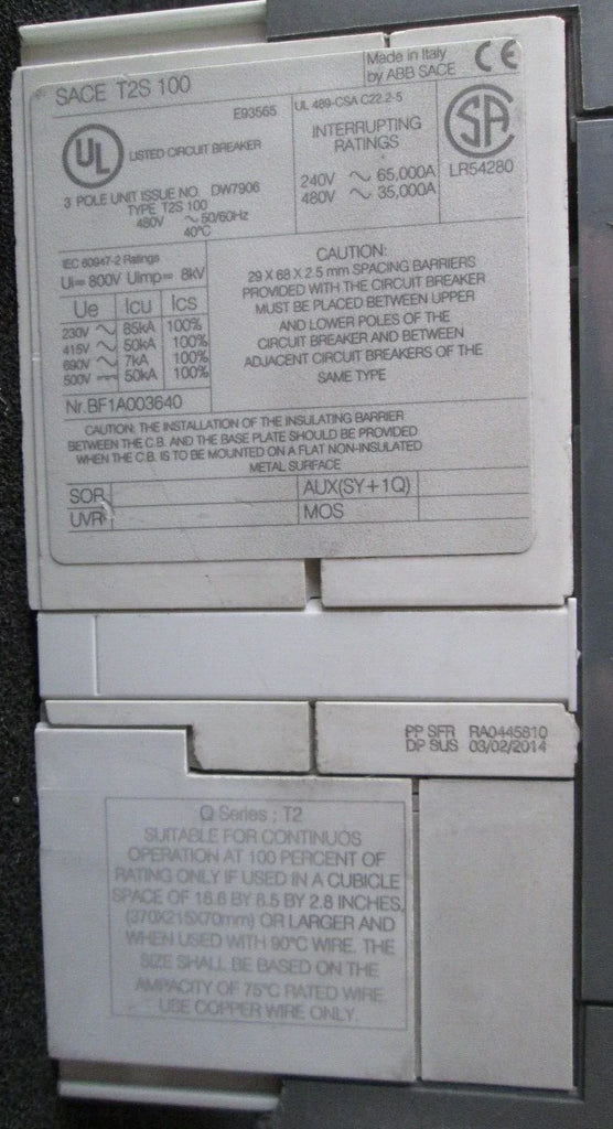 Tmax 3-Pole Molded Case Circuit Breaker - ZYYKZ Test Equipment