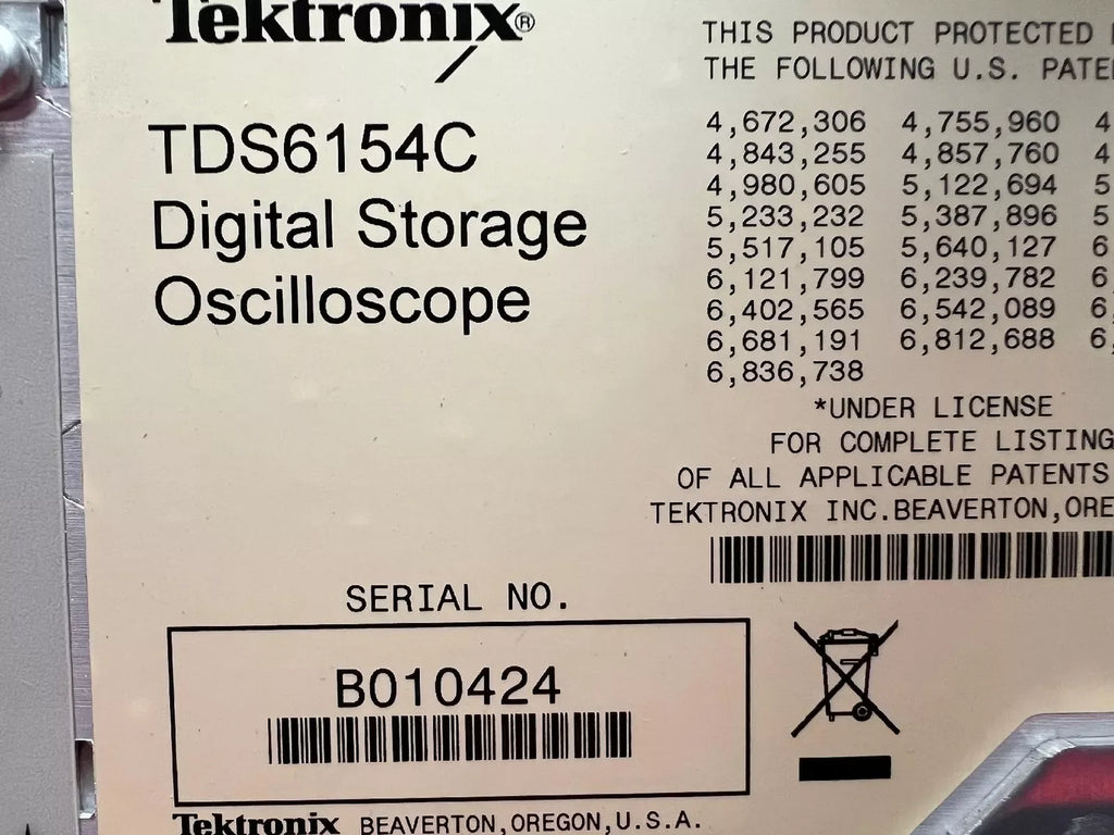 Tektronix TDS6154C 4-Channel 15 GHz 40 GS/s Digital Oscilloscope - ZYYKZ Test Equipment