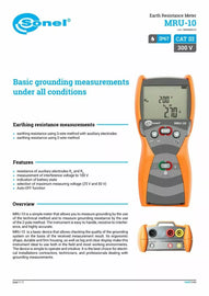 Sonel MRU-10 Earth Ground Resistance Meter - 50V, 60 Hz, CAT III 300V Tester