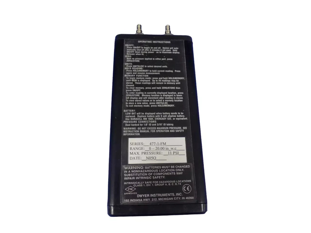 Dwyer Series 477 Digital Manometer - High Precision Pressure Measurement - ZYYKZ Test Equipment