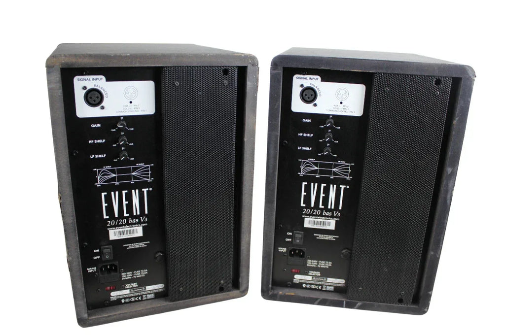 Event Electronics 20/20 BAS V3 Professional Studio Monitor Pair - Black - ZYYKZ Test Equipment