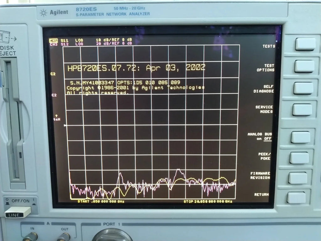 Agilent 8720ES Network Analyzer - 50 MHz to 20 GHz with Options 1D5, 010, 085, 089 - ZYYKZ Test Equipment