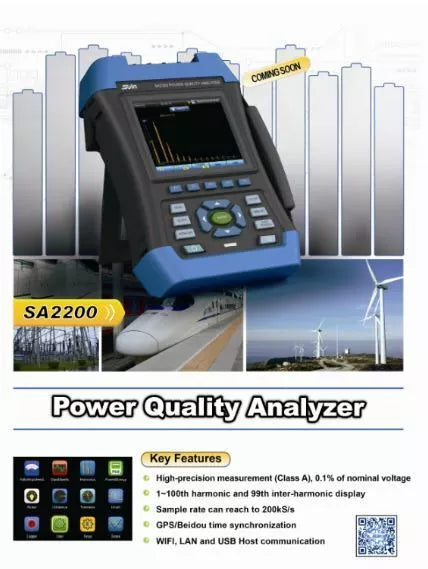 Suin SA2200 Handheld Power Quality Analyzer - Power, Energy, Harmonics Measurement