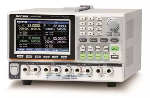 GW Instek GPP-4323 Programmable Power Supply - 4 Channels, 32V, 3A, 212W with LAN, USB, RS232, GPIB