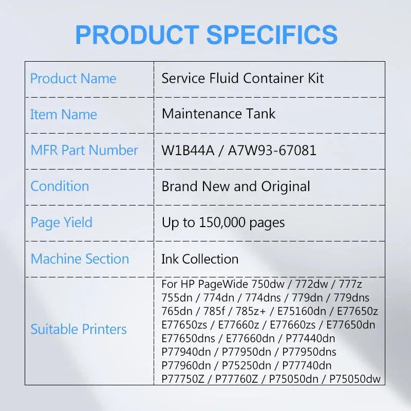 HP Service Fluid Container Kit for HP Printer Maintenance - ZYYKZ Test Equipment