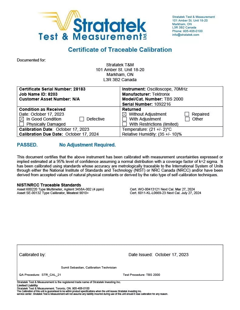 Tektronix TBS2072 70MHz 2-Channel Oscilloscope - 1GS/s, Calibrated - TBS2000 Series