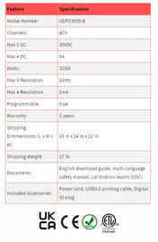 UNI-T UDP3305S-E 4-Channel 328W Advanced Programmable DC Power Supply