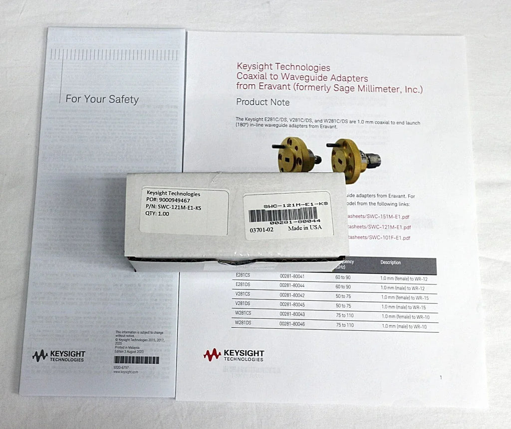 Keysight Coaxial to Waveguide Adapter for RF and Microwave Testing - ZYYKZ Test Equipment