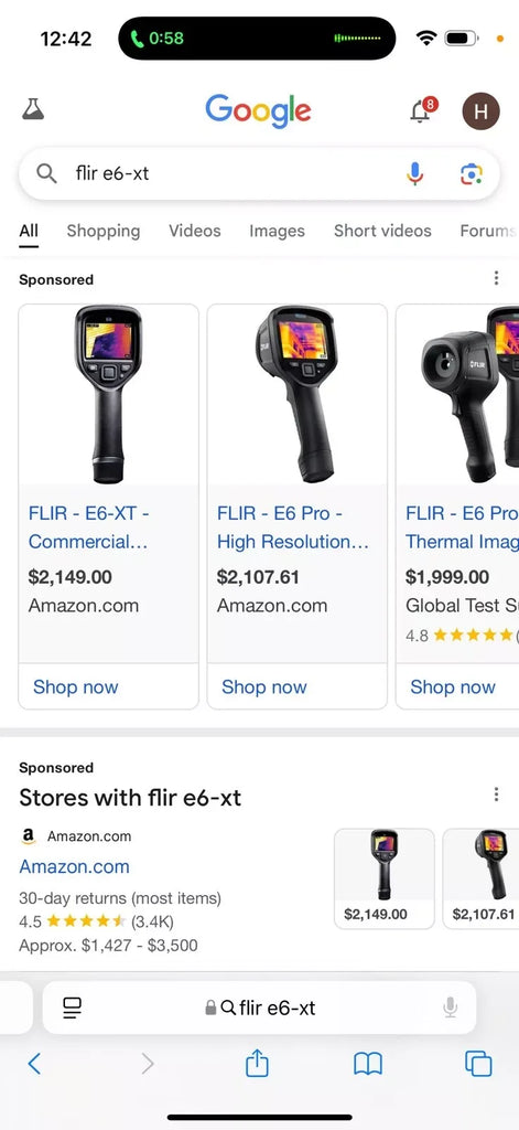 FLIR E6-XT Infrared Thermal Imaging Camera with WiFi Connectivity - ZYYKZ Test Equipment