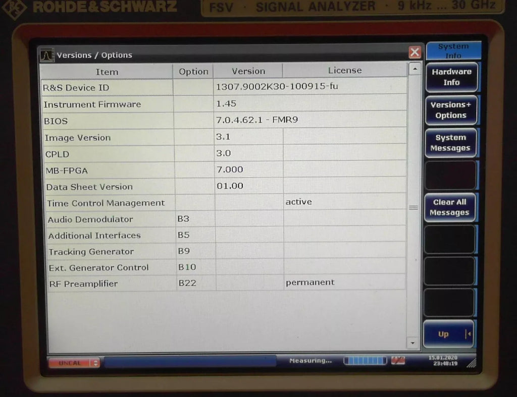 R&S FSV30 9kHz-30GHz High-Performance Spectrum Analyzer with Options B22, B10, B3, B5, B9 - ZYYKZ Test Equipment