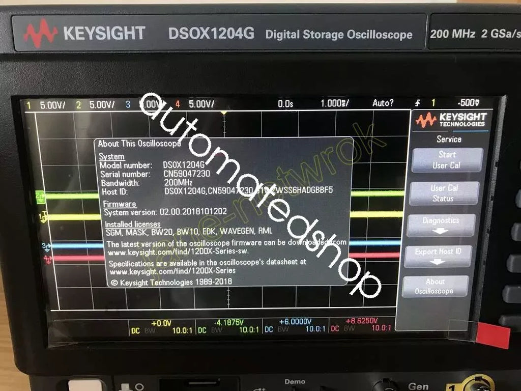 Tektronix DSOX1204G Digital Oscilloscope 200 MHz 4-Channel - ZYYKZ Test Equipment
