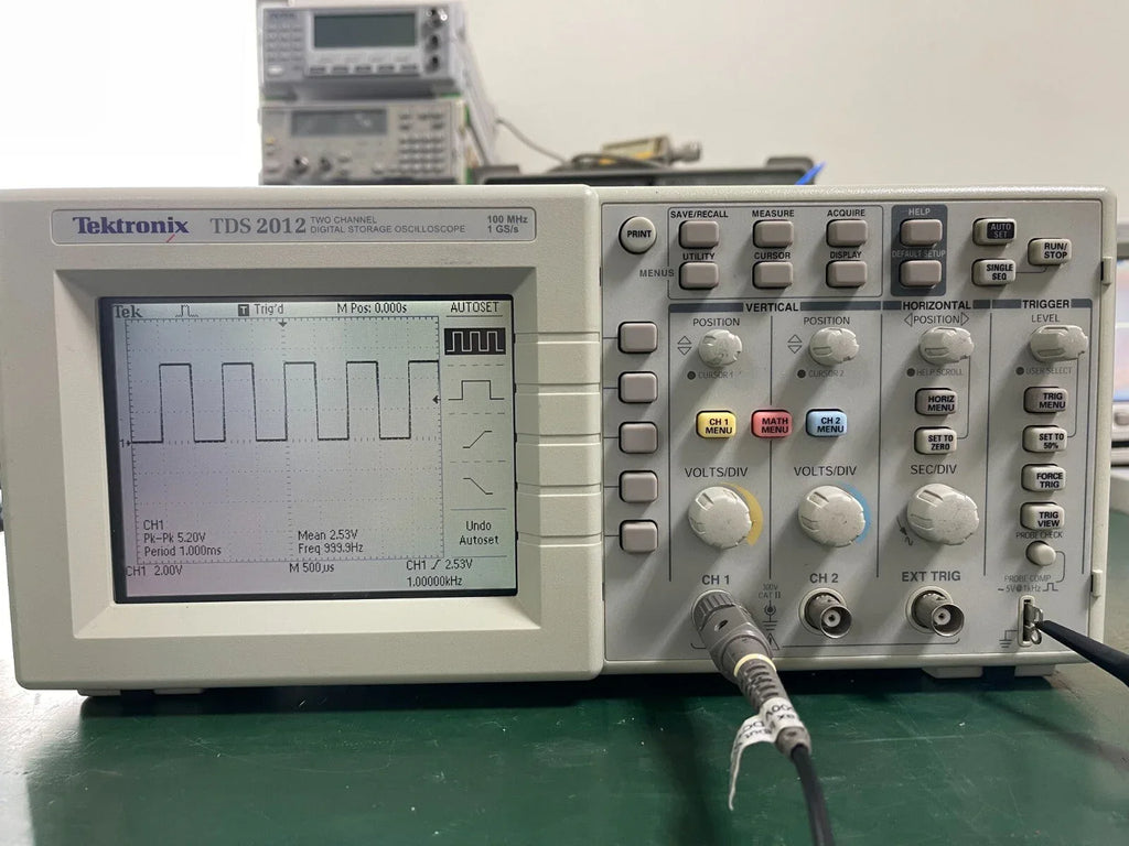 Tektronix TDS2012 Digital Storage Oscilloscope, 100MHz Bandwidth, 1GS/s Sample Rate, Dual Channel - ZYYKZ Test Equipment