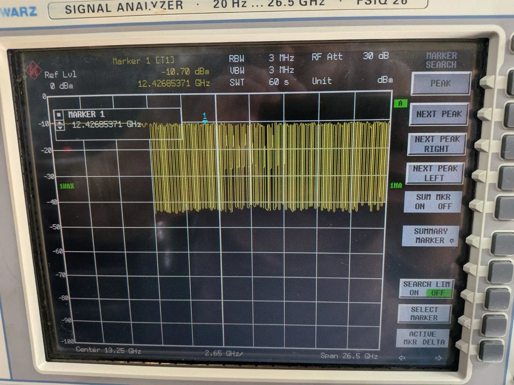 Rohde & Schwarz FSIQ26 Spectrum Analyzer 20 Hz–26.5 GHz with IQ External Mixers - ZYYKZ Test Equipment