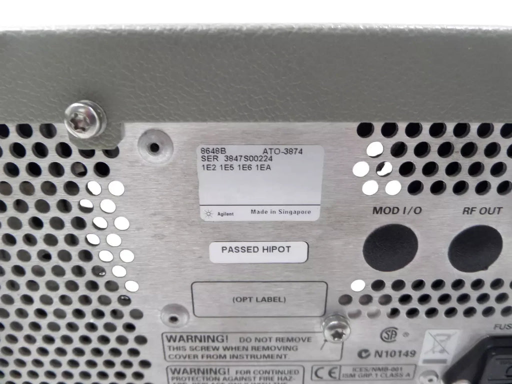 Agilent 8648B RF Signal Generator 9 kHz to 2 GHz - ZYYKZ Test Equipment