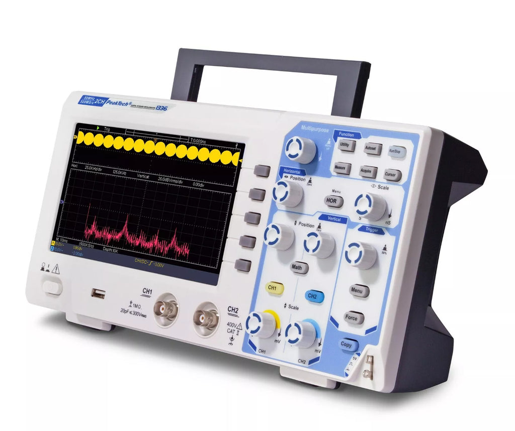 Peaktech P1336 Digital Storage Oscilloscope - 50MHz, 2 Channels, 500 MS/s DSO