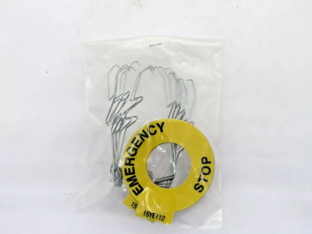 15YE112 Emergency Stop Push Button with Safety Label Ring Cover - Industrial Control - ZYYKZ Test Equipment