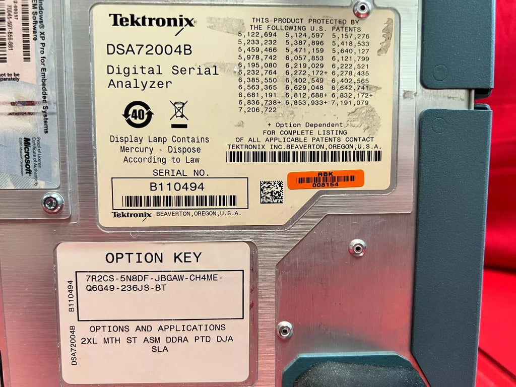 Tektronix DSA72004 20 GHz 4-Channel Digital Serial Data Oscilloscope - ZYYKZ Test Equipment