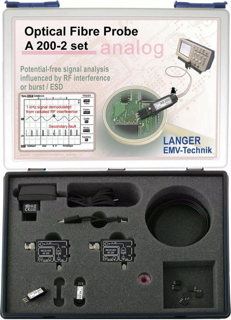 Langer EMV A200-2 Set Optical Fibre Probe - 2-Channel, 500 kHz EMC Testing Tools