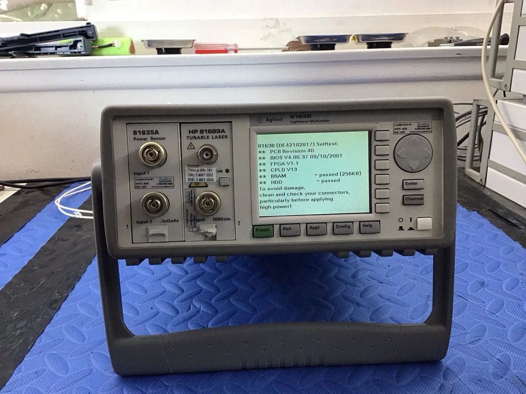HP Agilent 8163B Optical Source with 81689A Tunable Laser & 81635A Sensor, 1550nm Calibrated - ZYYKZ Test Equipment