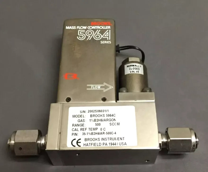 Brooks Instruments Books-5964C Mass Flow Controller, Model 35-1%B2H6/AR-500C-4 - ZYYKZ Test Equipment
