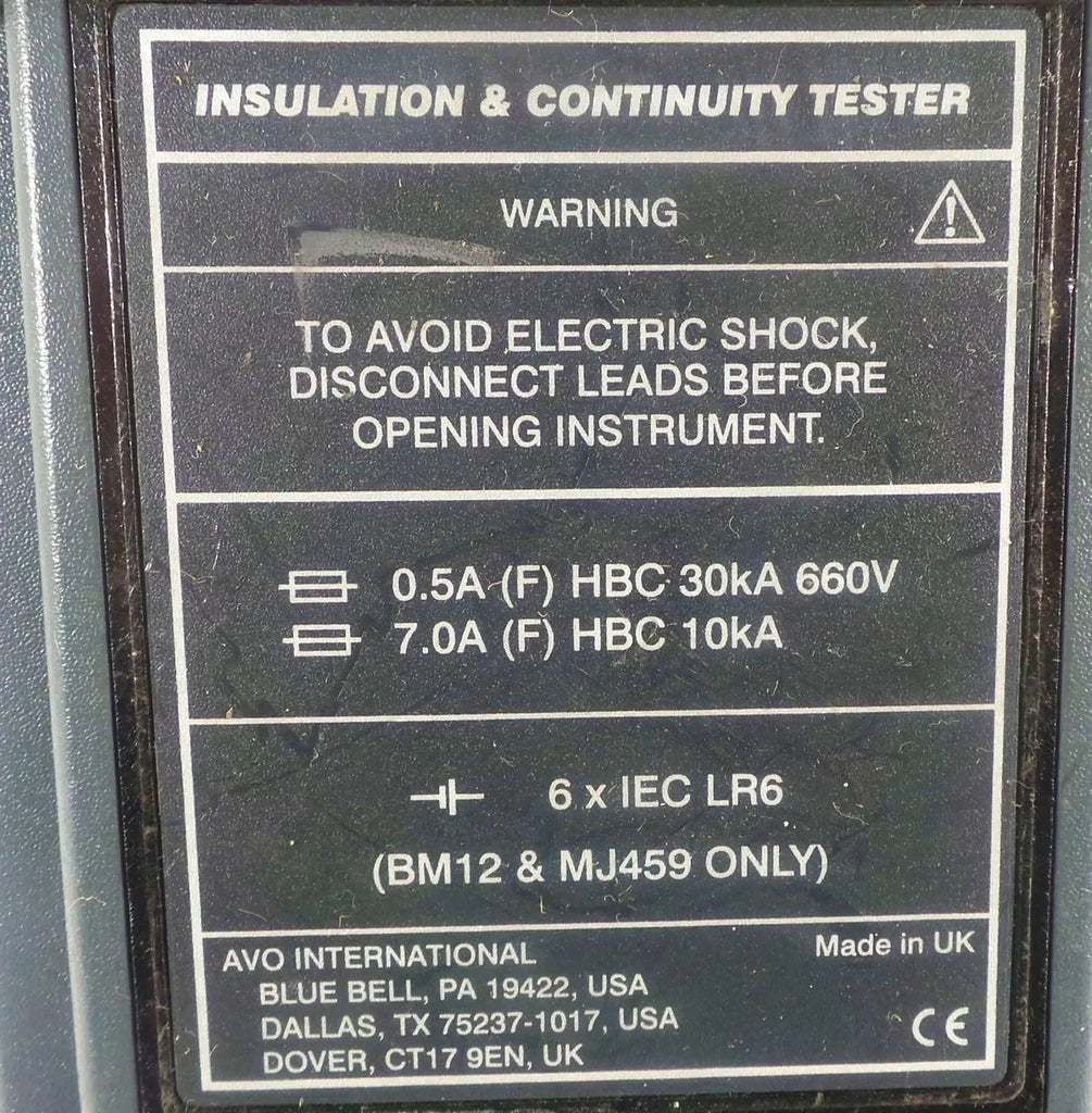 AVO Megger MJ159 Portable Insulation Resistance Tester - ZYYKZ Test Equipment