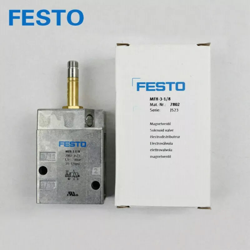 Festo MFH-3-1/8 7802 Pneumatic Solenoid Valve - New - ZYYKZ Test Equipment