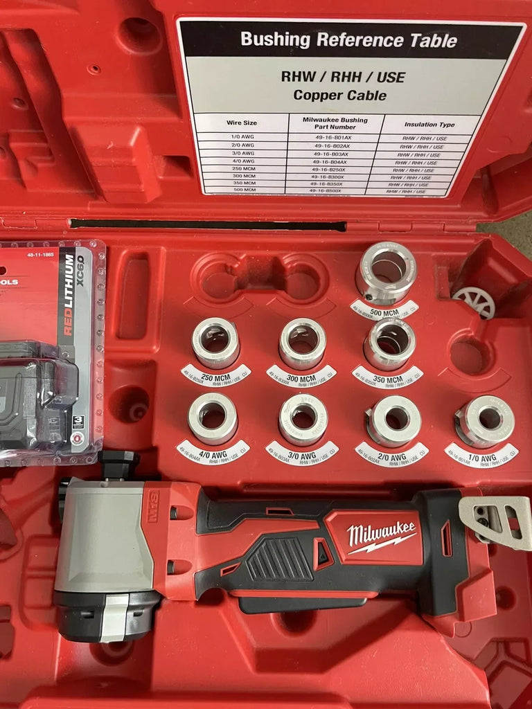 Milwaukee M18 Cordless Cable Stripper Kit 2935X-21 for Copper & Aluminum with 6.0Ah Battery - ZYYKZ Test Equipment