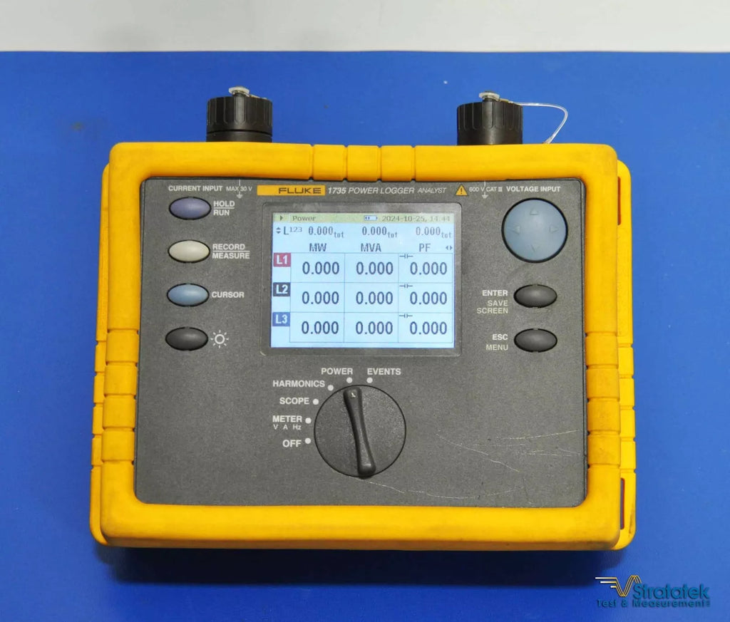 Fluke 1735 Power Logger with 3000A Flexi CTs - 3 Phase Power Quality Analysis