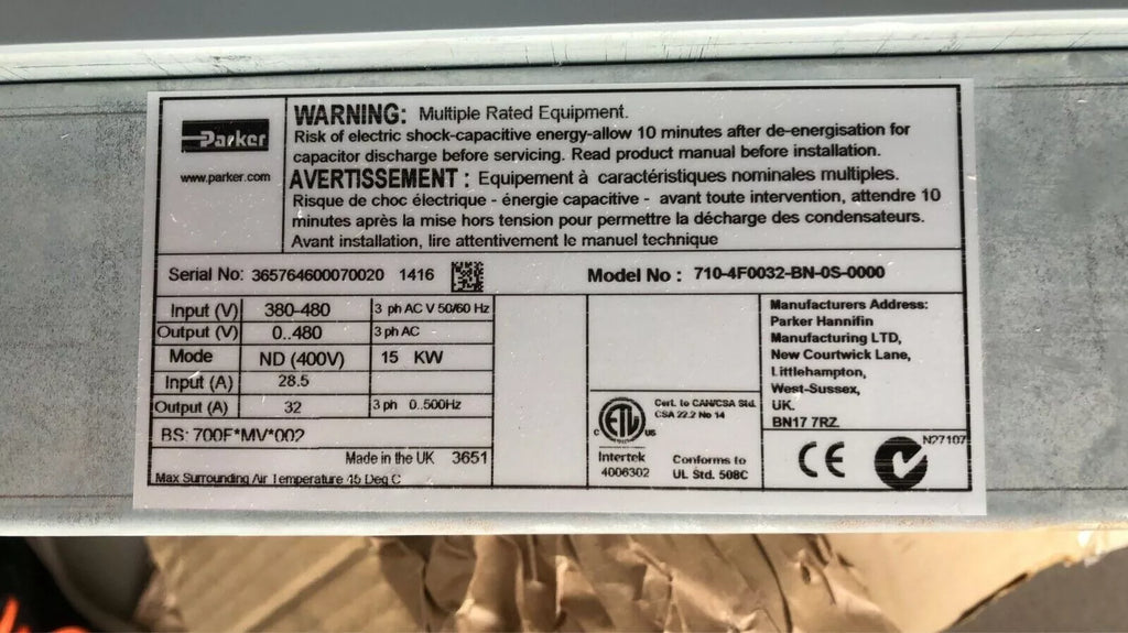 Parker AC30 710-4F0032-BN-0S-0000 Pneumatic Cylinder