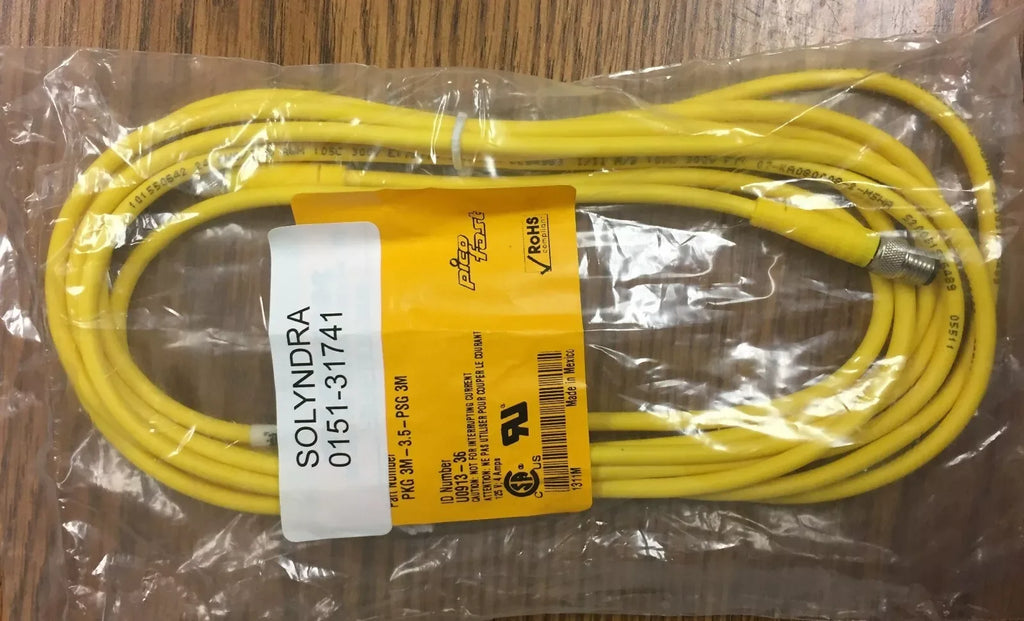 Turck PKG 3M-3.5-PSG 3M M8 3-Pin Male to Female PICOFAST Cable, 3.5m, Yellow - ZYYKZ Test Equipment