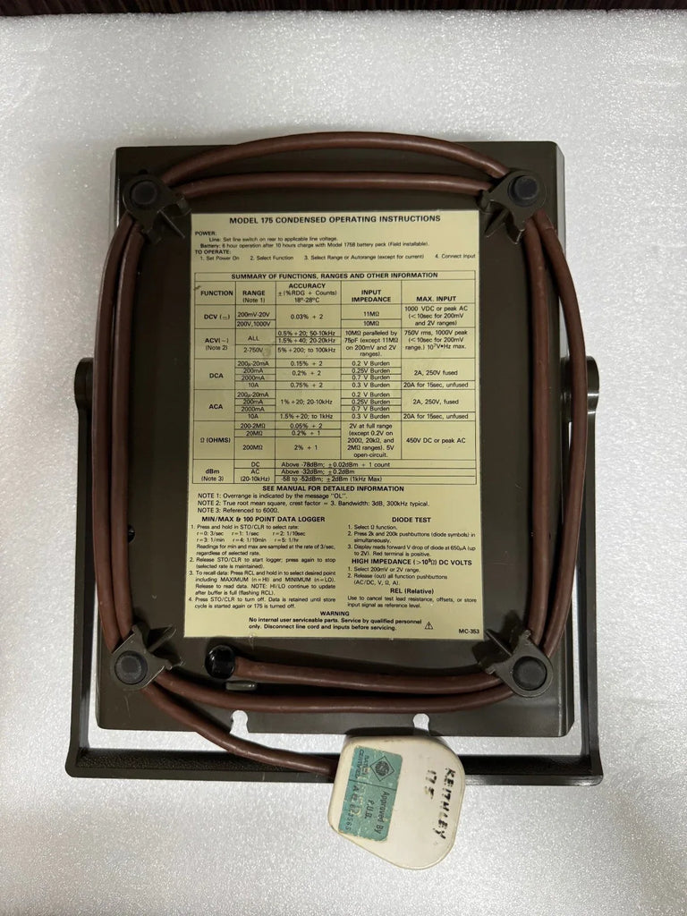 175 High-Precision Digital Multimeter with Auto-Ranging - ZYYKZ Test Equipment