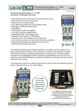 Load image into Gallery viewer, LR-Cal LHM VA Pressure &amp; Torque Meter with Pressure/Vacuum Sensor ±0.05%
