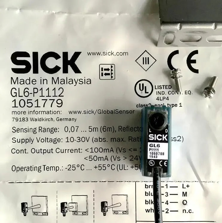 SICK GL6-P1112 Photoelectric Switch Sensor - Model 1051779 - ZYYKZ Test Equipment