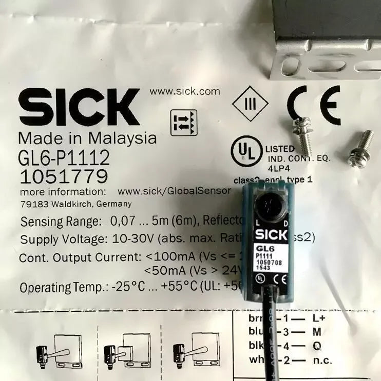 SICK GL6-P1112 Photoelectric Switch Sensor - Model 1051779 - ZYYKZ Test Equipment