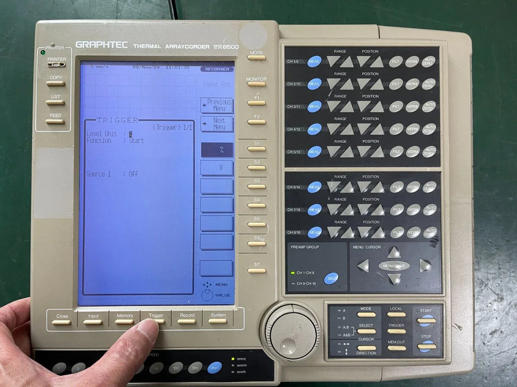 Graphtec WR8500 Thermal Arraycorder with Multi-Channel Data Logging - ZYYKZ Test Equipment