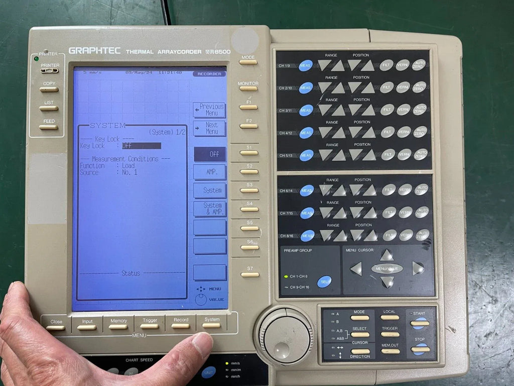 Graphtec WR8500 Thermal Arraycorder with Multi-Channel Data Logging - ZYYKZ Test Equipment